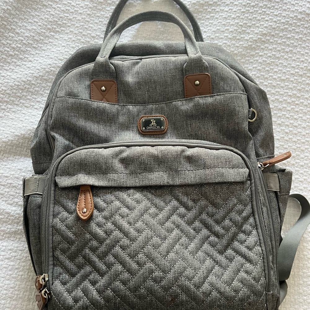 Gray baby/diaper bag